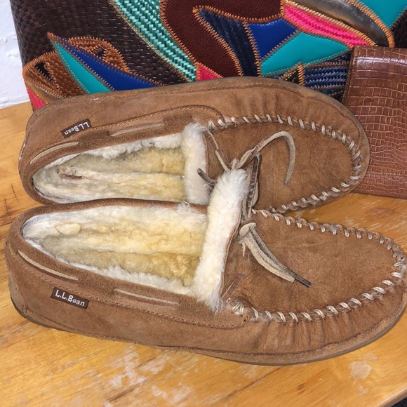 L.L. Bean Shoes Ll Bean Wicked Good Pile Lined Soft Leather Tan
